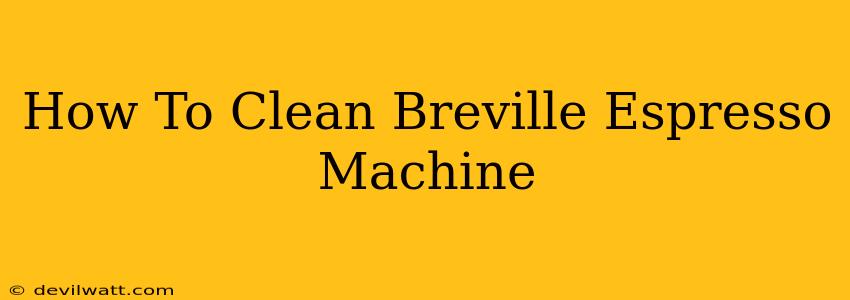 How To Clean Breville Espresso Machine