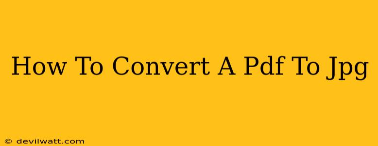 How To Convert A Pdf To Jpg