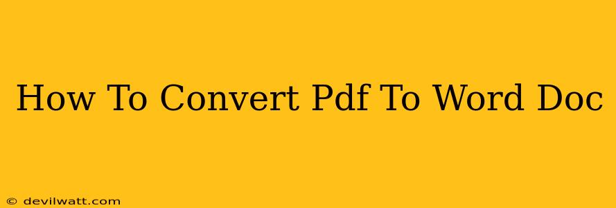 How To Convert Pdf To Word Doc