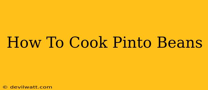 How To Cook Pinto Beans