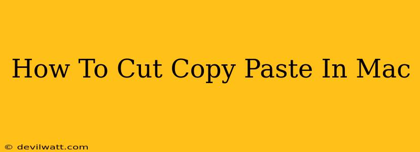 How To Cut Copy Paste In Mac