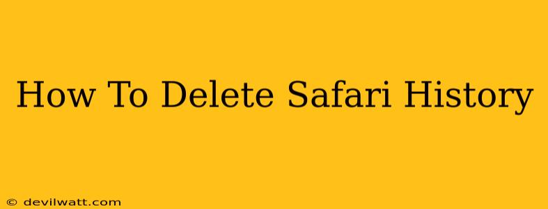 How To Delete Safari History