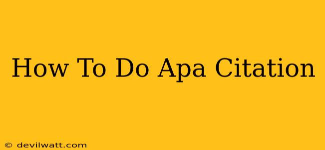 How To Do Apa Citation