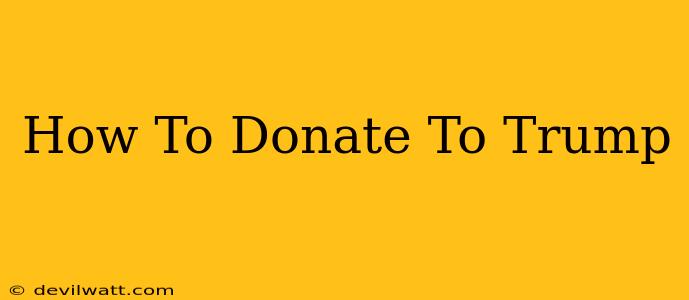 How To Donate To Trump