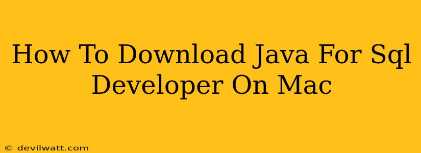 How To Download Java For Sql Developer On Mac