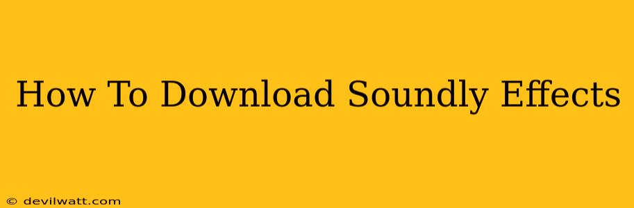 How To Download Soundly Effects