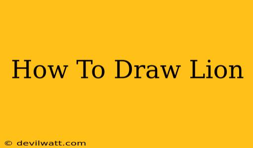 How To Draw Lion