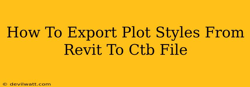 How To Export Plot Styles From Revit To Ctb File