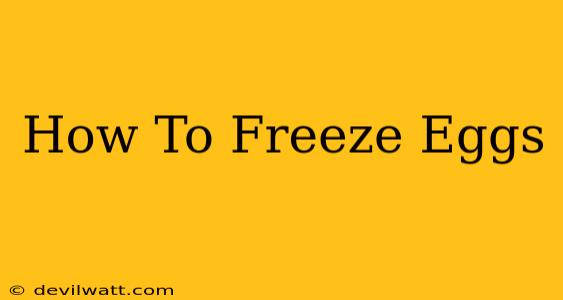 How To Freeze Eggs