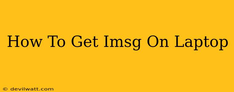 How To Get Imsg On Laptop