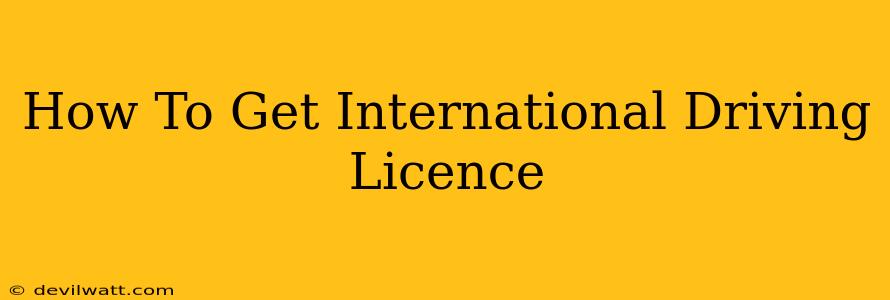 How To Get International Driving Licence