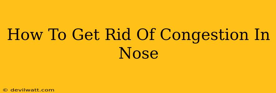 How To Get Rid Of Congestion In Nose