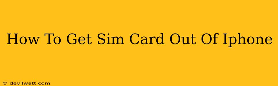 How To Get Sim Card Out Of Iphone