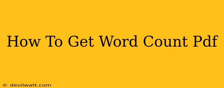 How To Get Word Count Pdf