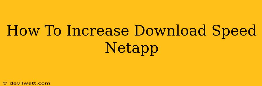 How To Increase Download Speed Netapp