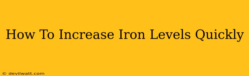 How To Increase Iron Levels Quickly