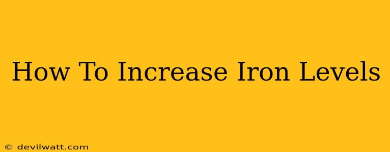 How To Increase Iron Levels