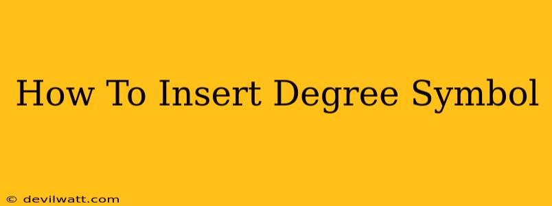 How To Insert Degree Symbol