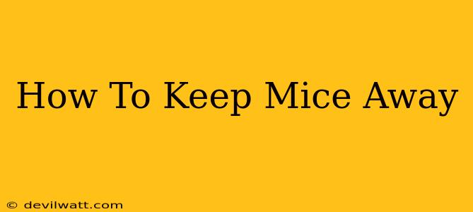 How To Keep Mice Away