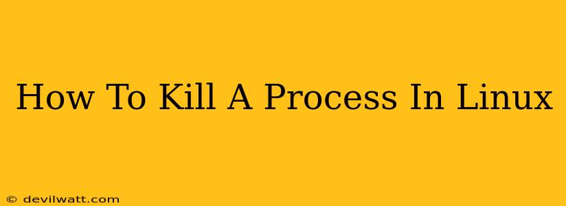 How To Kill A Process In Linux