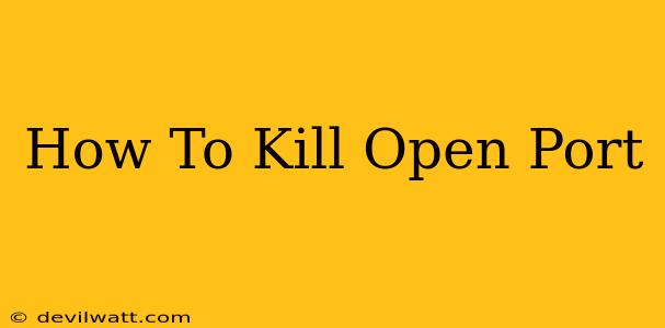 How To Kill Open Port