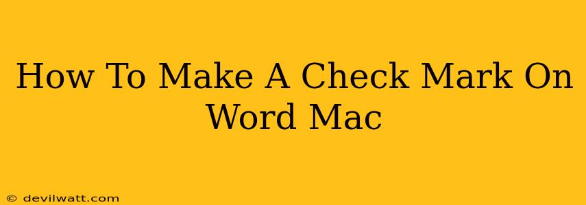 How To Make A Check Mark On Word Mac