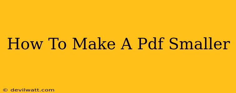 How To Make A Pdf Smaller