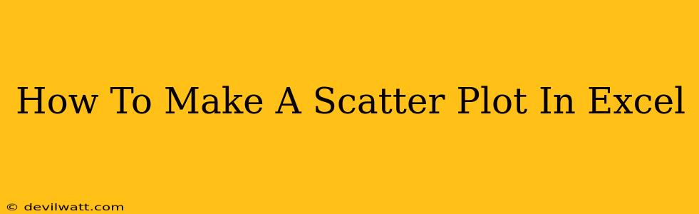 How To Make A Scatter Plot In Excel