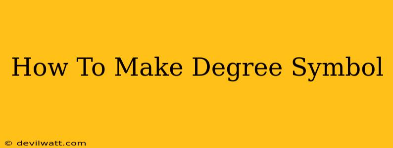 How To Make Degree Symbol