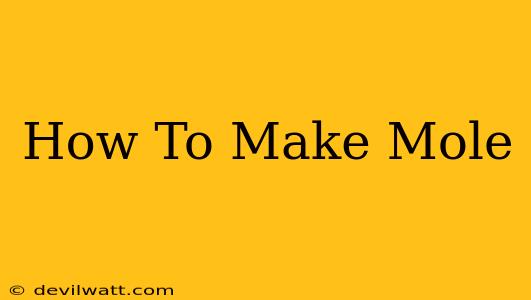 How To Make Mole