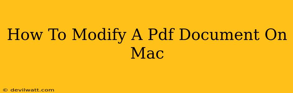 How To Modify A Pdf Document On Mac