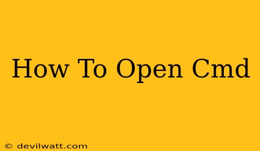 How To Open Cmd