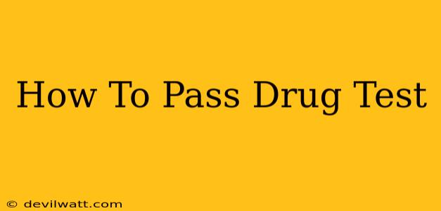 How To Pass Drug Test