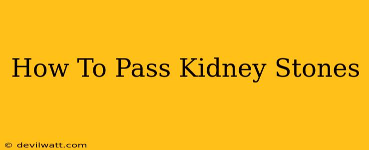 How To Pass Kidney Stones