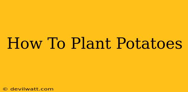 How To Plant Potatoes