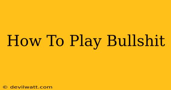 How To Play Bullshit