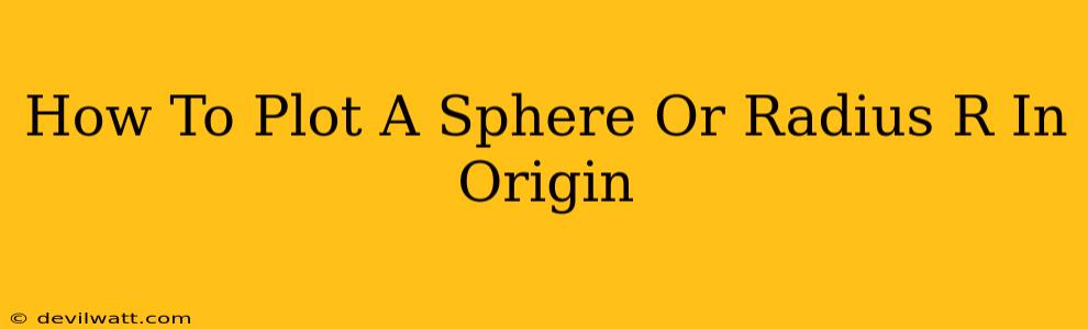 How To Plot A Sphere Or Radius R In Origin