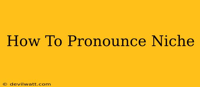 How To Pronounce Niche