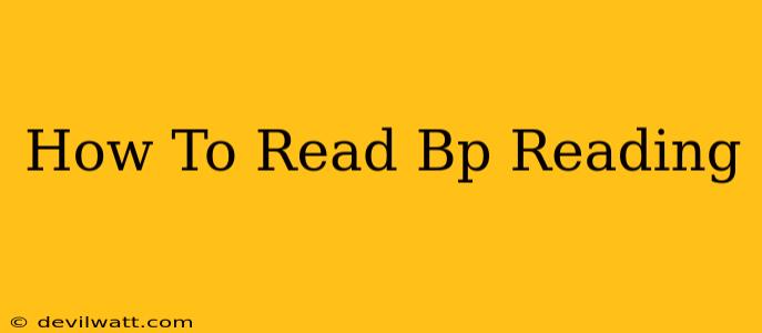 How To Read Bp Reading