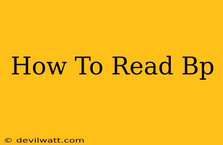 How To Read Bp