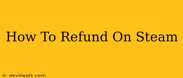 How To Refund On Steam