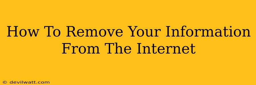 How To Remove Your Information From The Internet