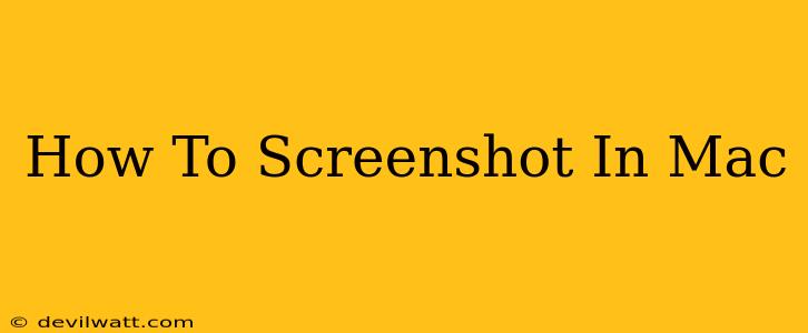 How To Screenshot In Mac