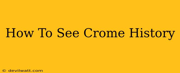 How To See Crome History