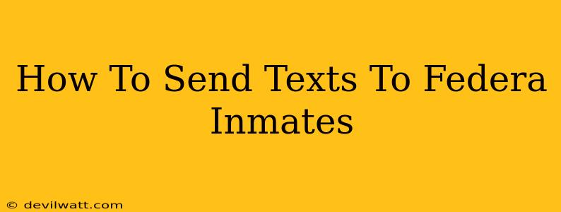 How To Send Texts To Federa Inmates