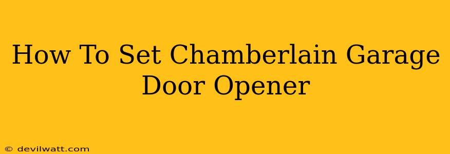 How To Set Chamberlain Garage Door Opener