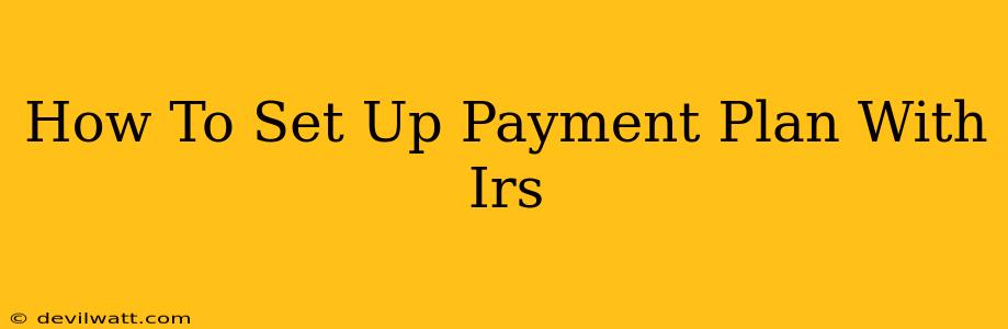 How To Set Up Payment Plan With Irs