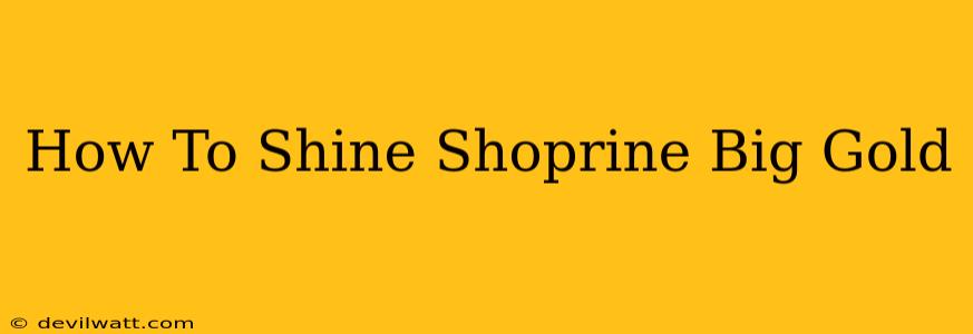 How To Shine Shoprine Big Gold