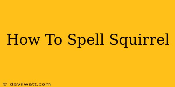 How To Spell Squirrel