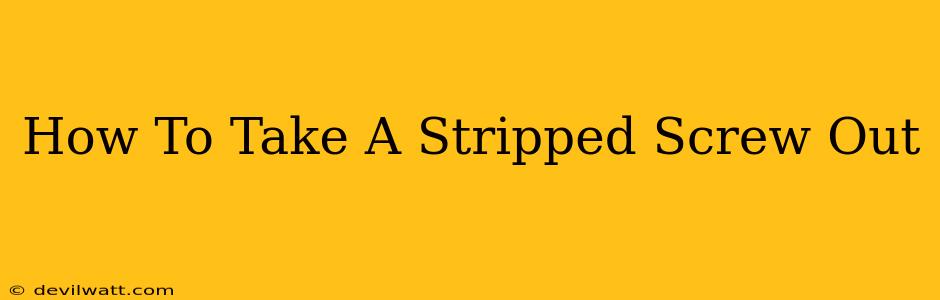 How To Take A Stripped Screw Out